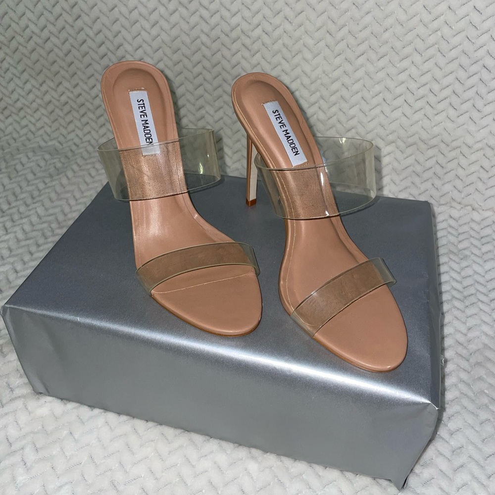 WMN Steve Madden Clear Heels SZ 9